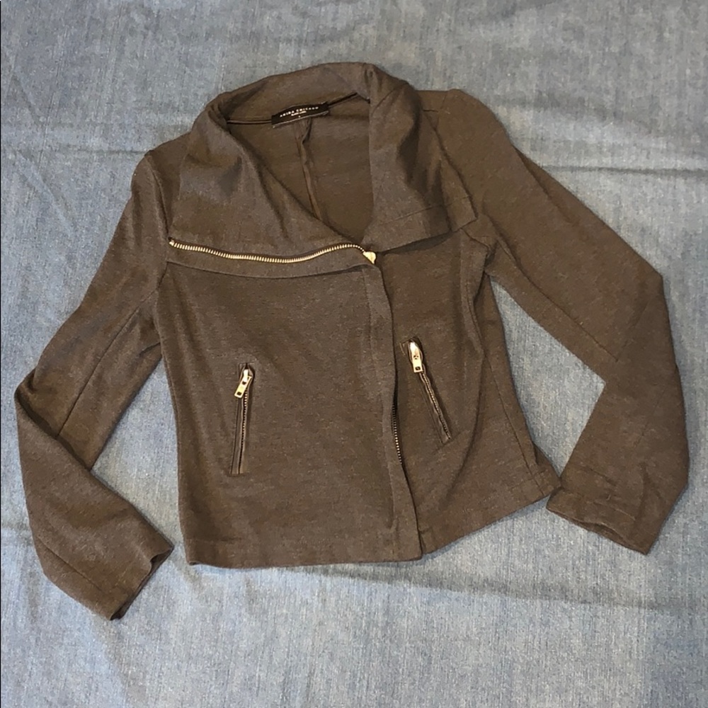 Dark gray wrap fitted jacket